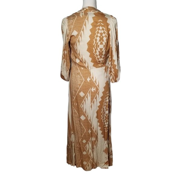 VaVa By Joy Han Freya Tan White Bohemian Drawstring Waist Maxi Dress Sma… - Picture 5 of 10